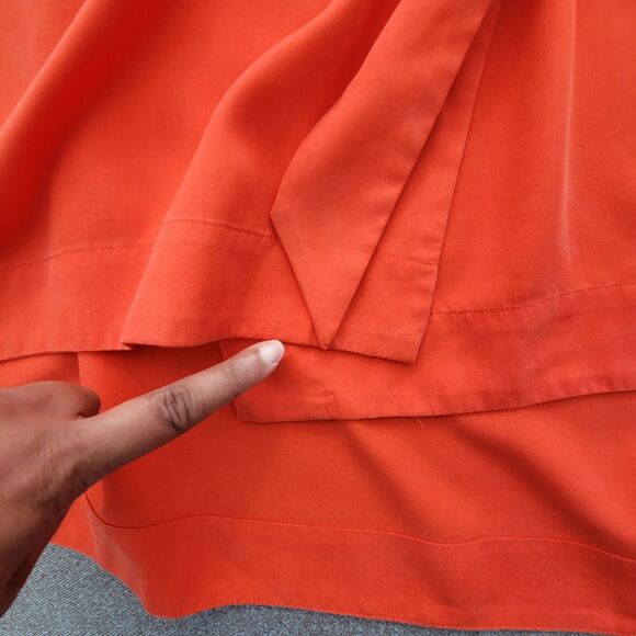 Soft Surroundings L Orange Traviata Wrap Tencel Dress ***READ*** - Picture 6 of 15